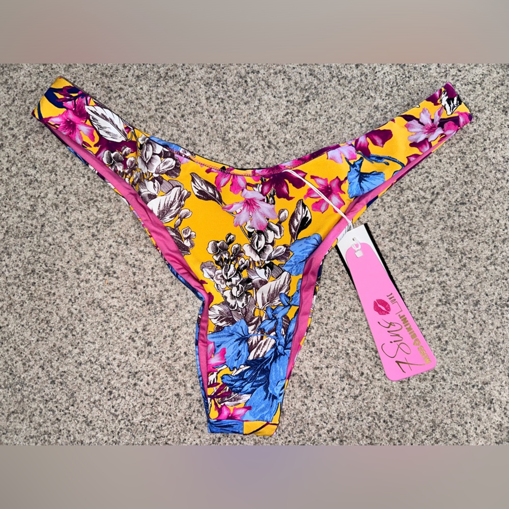 NWT Miss Bikini Luxe 7 Sins sexy high cut cheeky swim bikini bottom size Large